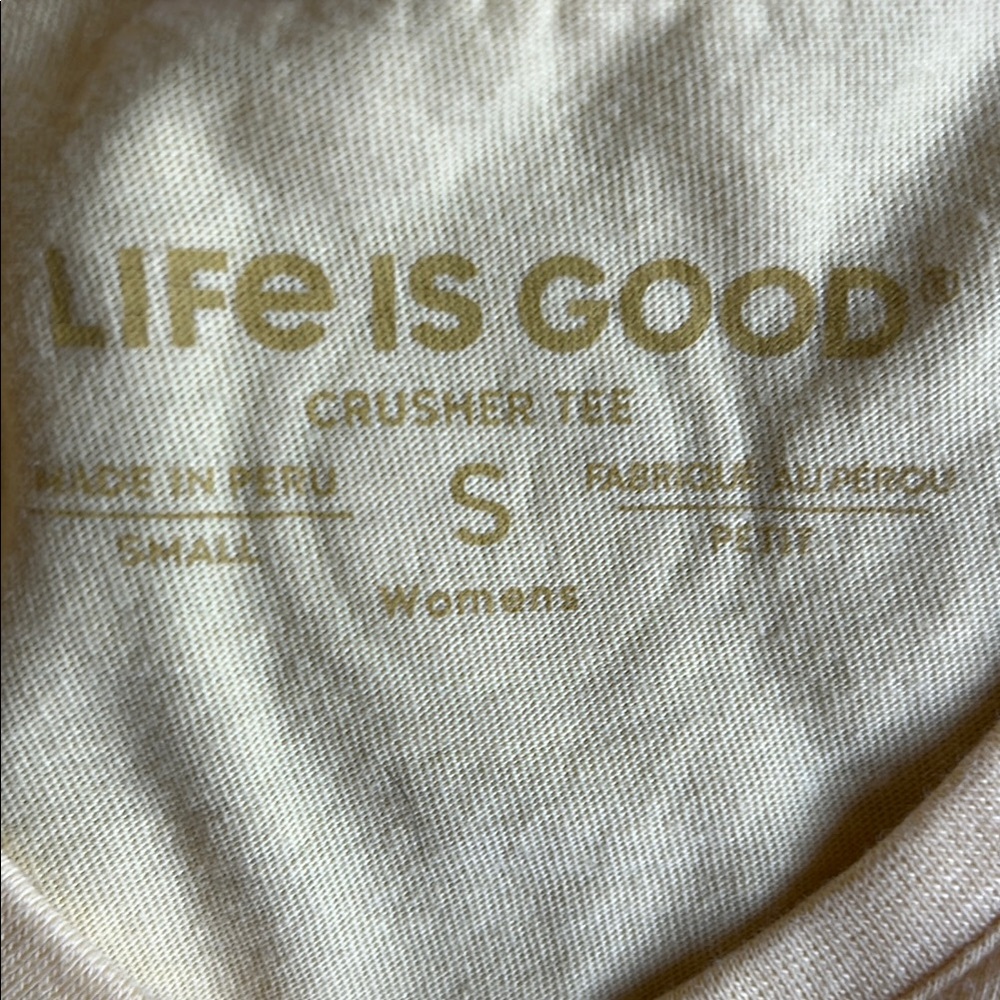Life Is Good Soft Yellow Tee Horse Logo - Picture 6 of 8